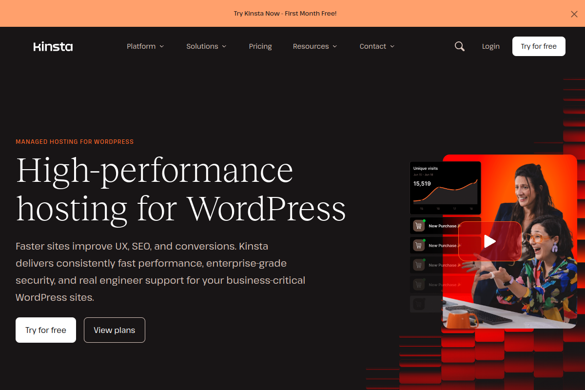 Kinsta WordPress Hosting Homepage 2026 Kinsta managed WordPress hosting homepage 2026