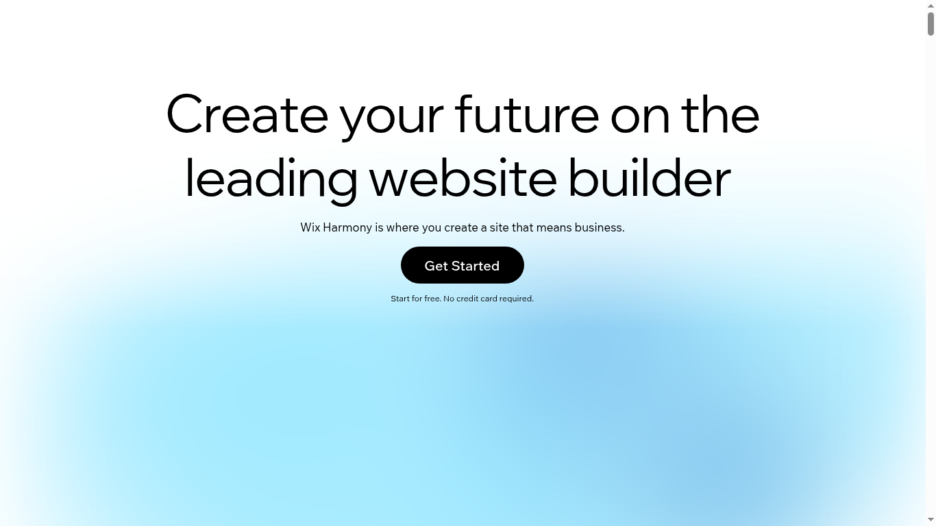 Wix website builder homepage screenshot showing drag and drop site creation