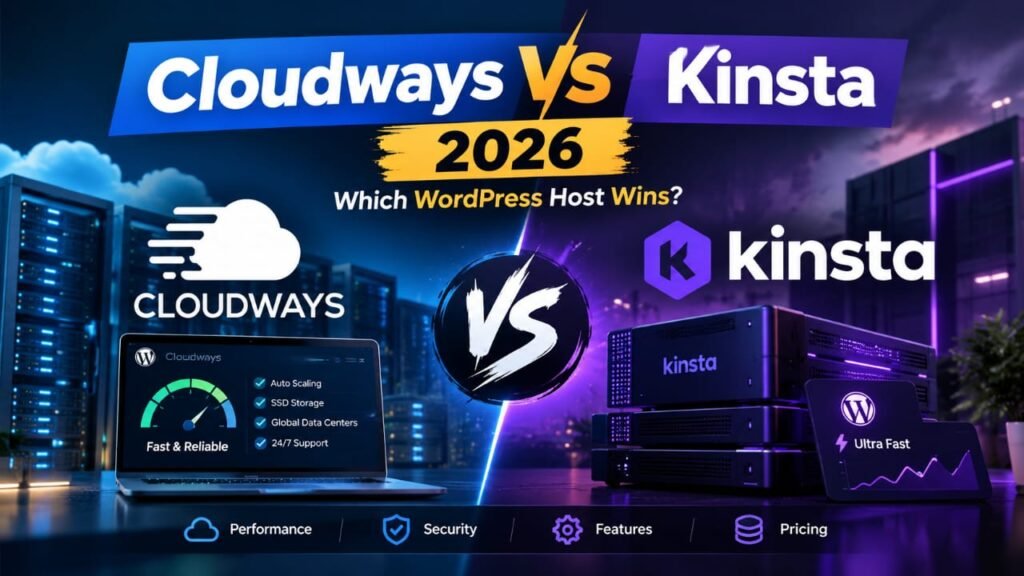 Cloudways vs Kinsta 2026 comparison - which WordPress hosting wins on performance, security, features and pricing